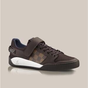 LOUIS VUITTON Elliptic Strap Sneakers Damier Ebene Brown Sz US 10.5